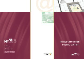 HANDBUCH FÜR IHREN INTERNET-AUFTRITT