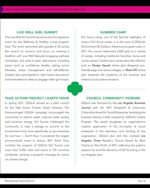 2011 Annual Report - Girl Scouts of Greater Los Angeles