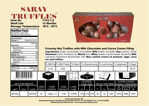 Nutrition Facts - Saray International AG