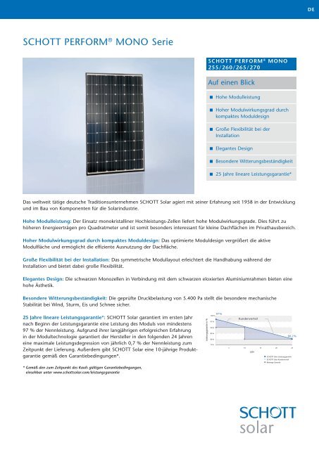 SCHOTT PERFORM Â® MONO 255-270 3BB new frame data sheet ...