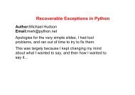 Recoverable Exceptions in Python