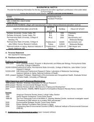 Biographical Sketch Format Page - University of Pittsburgh :: MSTP