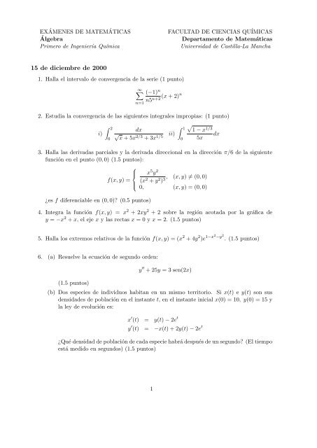 ExÃ¡menes - Departamento de MatemÃ¡ticas - Universidad de ...