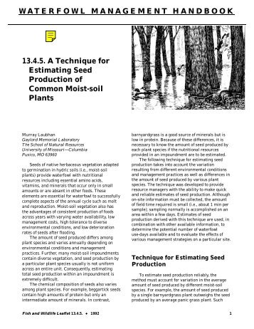 13.4.5. A Technique for Estimating Seed Production of Common ...