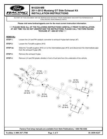 M-5220-MB 2011-2012 Mustang GT Side ... - Ford Racing Parts