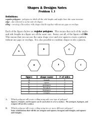 Shapes & Designs Notes - Lake Shore Public Schools