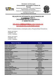 Resultado Bolsa PermanÃªncia - 1Âª Chamada 02/2012 - UTFPR