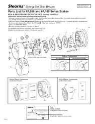 Spring-Set Disc Brakes Parts List for 87,000 and 87,100 Series Brakes