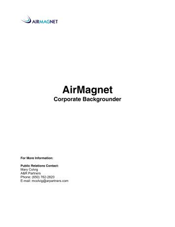 AirMagnet Corporate Backgrounder