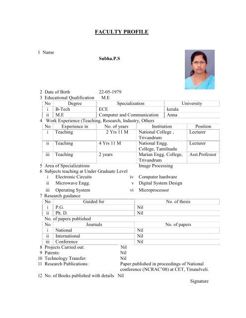 Mandatory Disclosure - Marian Engineering College