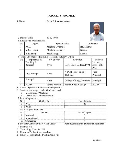 Mandatory Disclosure - Marian Engineering College