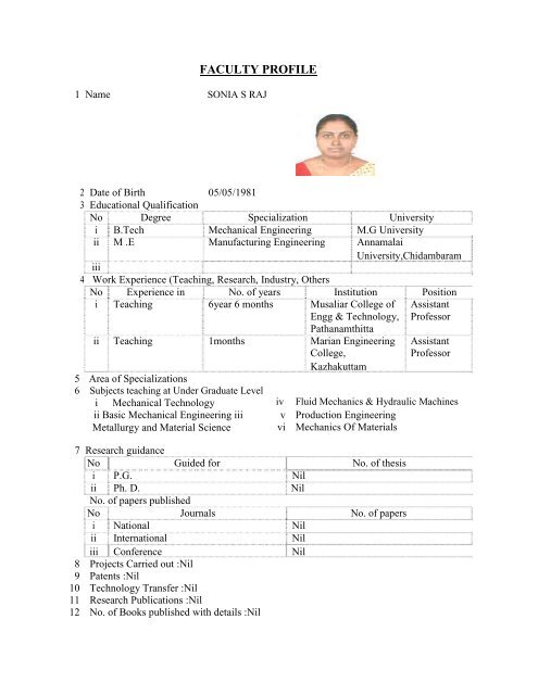 Mandatory Disclosure - Marian Engineering College