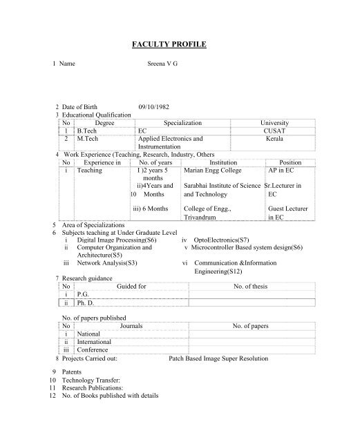 Mandatory Disclosure - Marian Engineering College