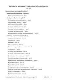 Modulkatalog Fahrzeugtechnik - Fakultät V Verkehrs - TU Berlin