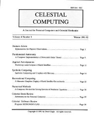 CELESTIAL COMPUTING - Orbital and Celestial Mechanics Website