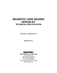 Magnetic Card Reader Design Kit, Technical Specification - MagTek