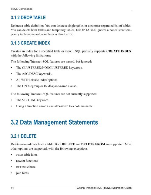 Caché Transact-SQL (TSQL) Migration Guide - InterSystems ...