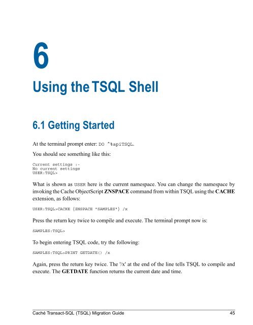 Caché Transact-SQL (TSQL) Migration Guide - InterSystems ...