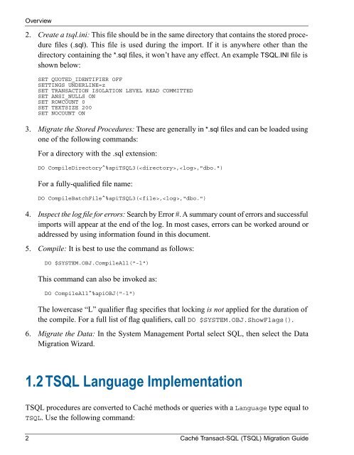 Caché Transact-SQL (TSQL) Migration Guide - InterSystems ...