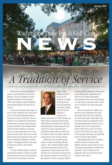 WDI Newsletter 3.07 v4.qxd - Washington Duke Inn & Golf Club