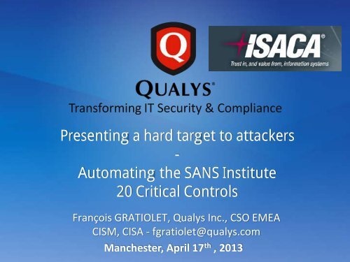 Francois Gratiolet - Isaca