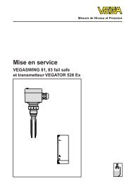 VEGASWING 81, 83 fail safe et transmetteur VEGATOR 526 Ex