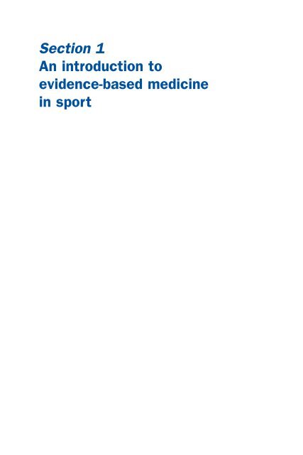 Evidence-based Sports Medicine