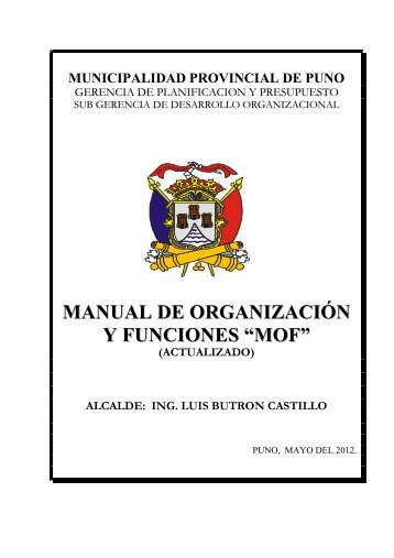 manual de organización y funciones “mof” - Municipalidad ...