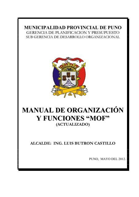 manual de organización y funciones “mof” - Municipalidad ...