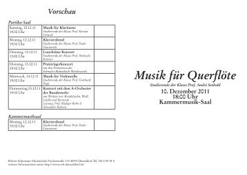 Musik für Querflöte - Robert Schumann Hochschule Düsseldorf