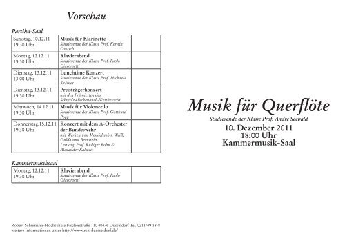 Musik für Querflöte - Robert Schumann Hochschule Düsseldorf