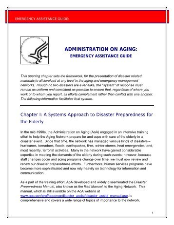 Emergency Assistance Guide - Administration on Aging