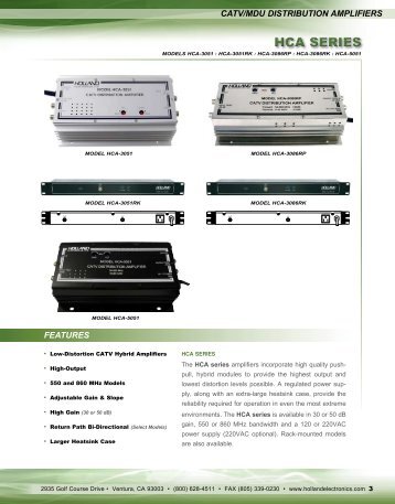 HCA SERIES - Holland Electronics