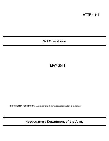 ATTP1-0 1 - Soldier Support Institute - U.S. Army