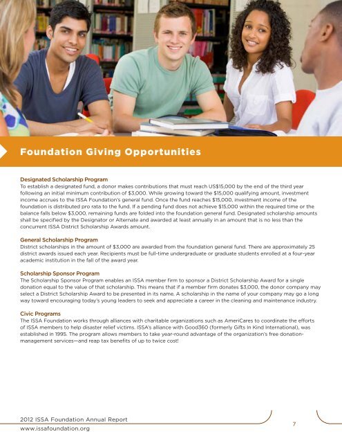 2012 FOUNdATION ANNUAL REPORT - ISSA.com