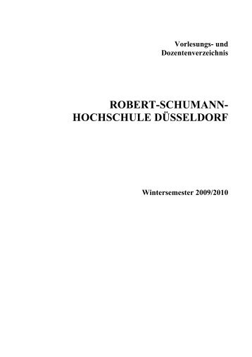 WS 2009/2010 - Robert Schumann Hochschule Düsseldorf