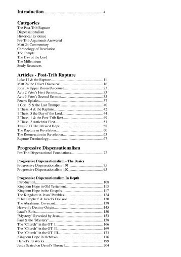 Post-Trib Rapture Progressive Dispensationalism - Christian Issues