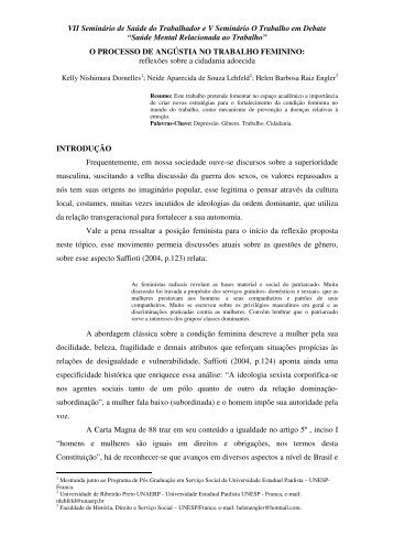 VII SeminÃ¡rio de SaÃºde do Trabalhador e V SeminÃ¡rio O Trabalho ...