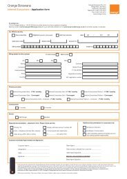 Internet Everywhere application form - Orange Botswana