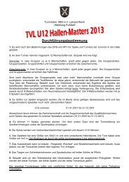 DurchfÃ¼hrungsbestimmung TVL U12 Hallen ... - TV Lampertheim