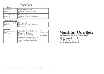 Musik für Querflöte - Robert Schumann Hochschule Düsseldorf