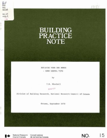 Building Your Own House - Some Useful Tips - National Research ...