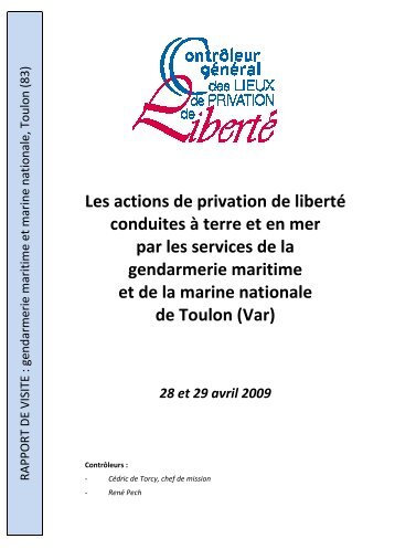 Brig.gend.mar. Toulon - Visite final - 09 10 09 - Site du ContrÃ´leur ...