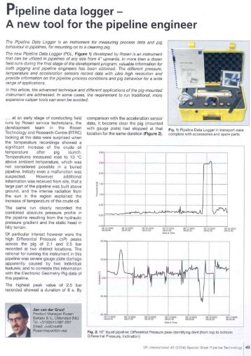 Pipeline data logger - ROSEN Inspection Technologies