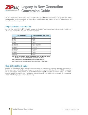 ZIPLinks Conversion Guide - AutomationDirect.com