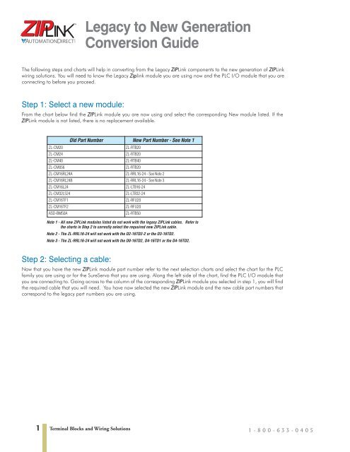 ZIPLinks Conversion Guide - AutomationDirect.com