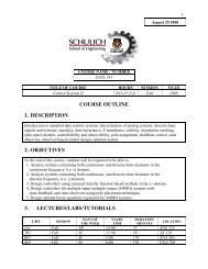 course outline 1. description 2. objectives 3. lectures/labs/tutorials