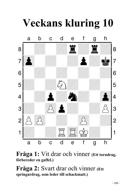 FrÃ¥ga 1 - Sveriges SchackfÃ¶rbund