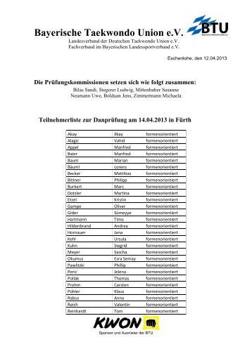Briefformular leer 2009 - Bayerische Taekwondo Union