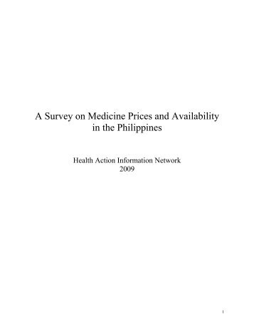 A Survey on Medicine Prices and Availability in the Philippines